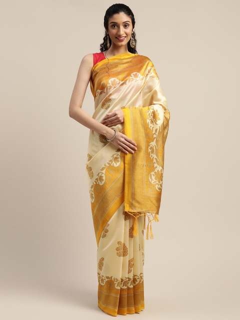 

Rajnandini Beige & Yellow Art Silk Printed Saree