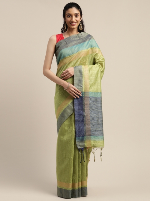 

Rajnandini Green Solid Silk Cotton Saree