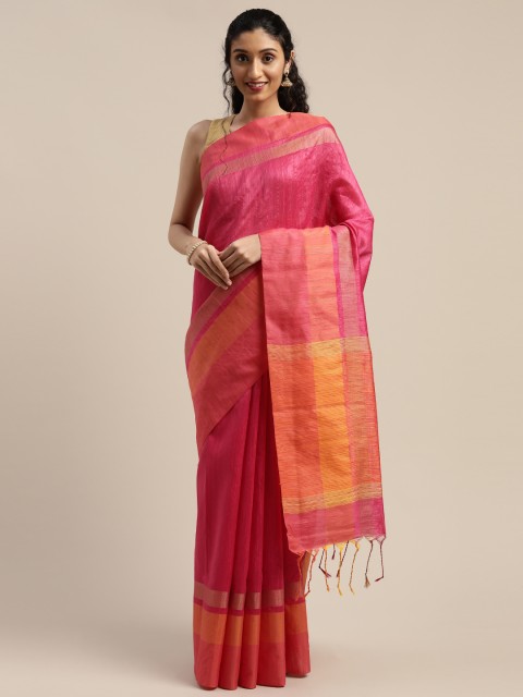 

Rajnandini Orange & Pink Silk Cotton Printed Saree