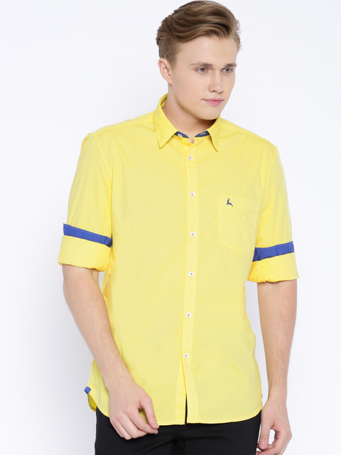 

Parx Yellow Slim Casual Shirt