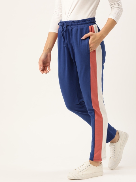 

DressBerry Women Blue Solid Side Taping Track Pants