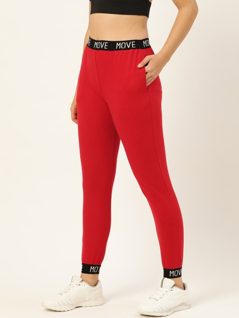 

DressBerry Women Red Straight Fit Solid Cropped Joggers