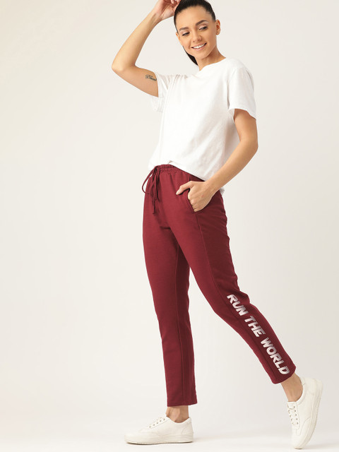 

DressBerry Women Maroon Printed Detail Track Pants