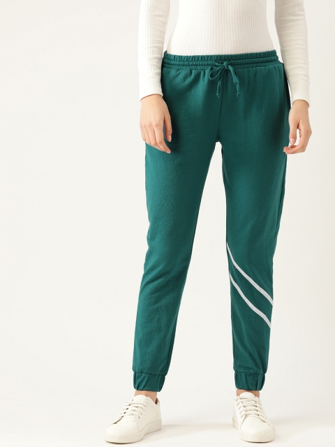 

Dressberry Women Teal Blue Solid Pure Cotton Jogger