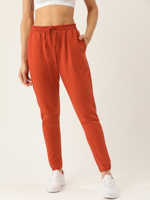 

DressBerry Women Rust Orange Solid Joggers