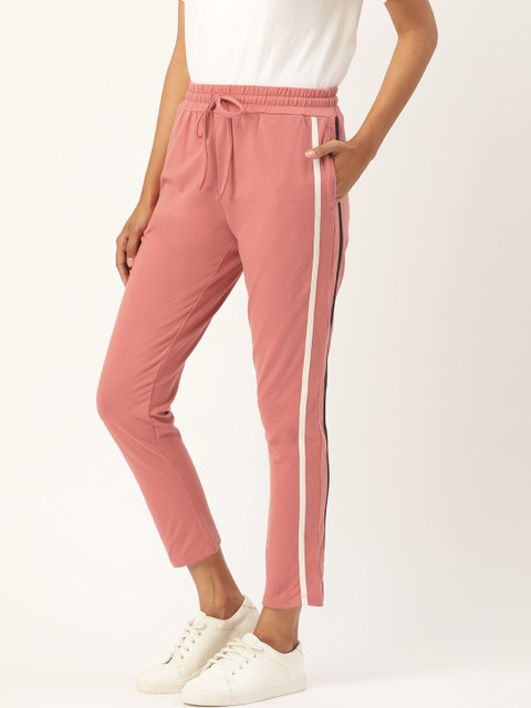 

DressBerry Women Dusty Pink Solid Cropped Track Pants