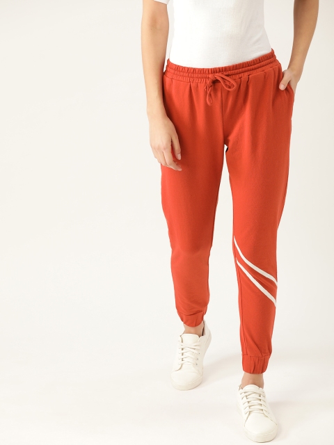 

Dressberry Women Rust Orange Solid Jogger