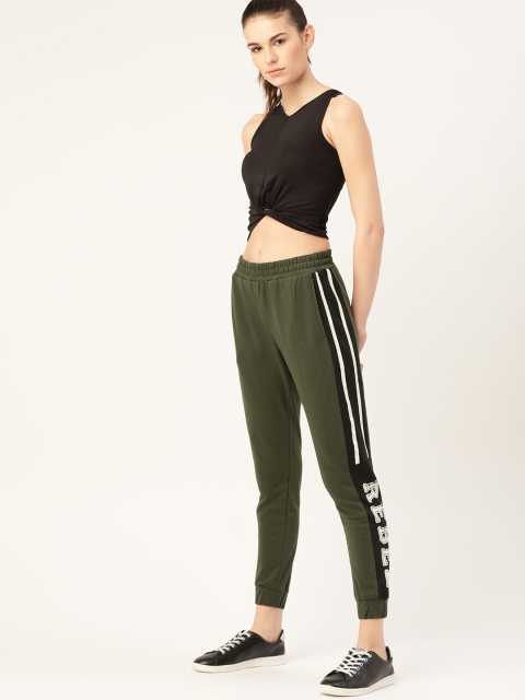 

DressBerry Women Olive Green Solid Cropped Joggers