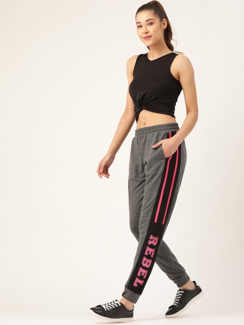 

DressBerry Women Charcoal Grey Solid Cropped Joggers