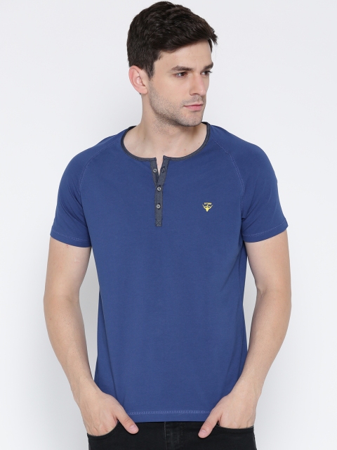 

SPYKAR Blue Henley T-shirt