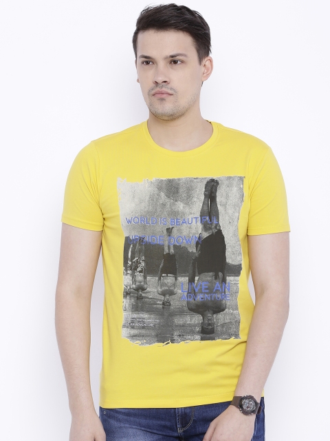 

SPYKAR Yellow Printed T-shirt