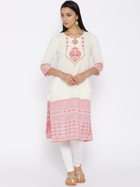 

Aurelia White Embroidered Kurta