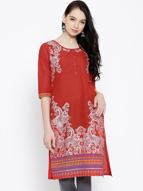 

Aurelia Red Printed Kurta