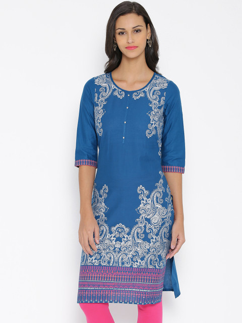 

Aurelia Blue Printed Kurta