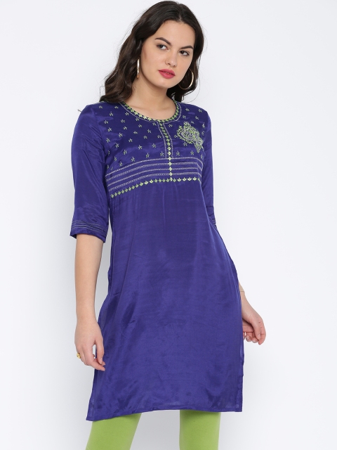 

Aurelia Blue Embroidered Kurta