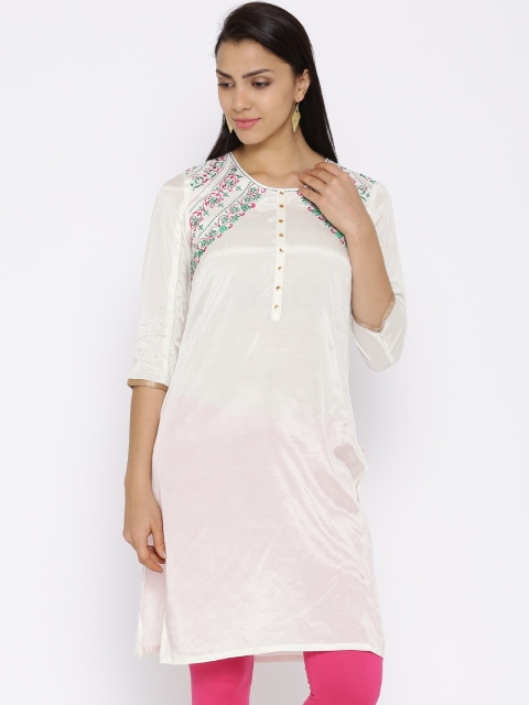 

Aurelia Off-White Embroidered Kurta