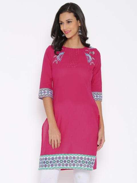 

Aurelia Pink Embroidered Kurta