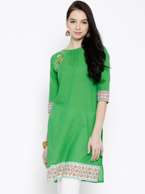 

Aurelia Green Embroidered Kurta