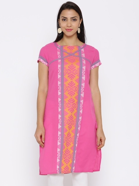 

Aurelia Pink Kurta with Woven Design