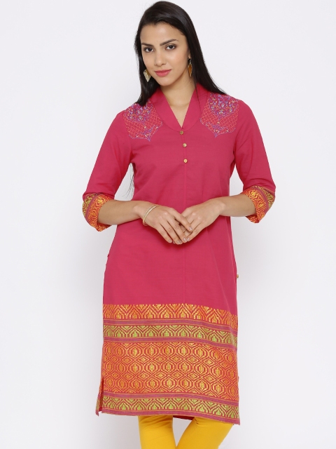 

Aurelia Pink Embroidered Kurta