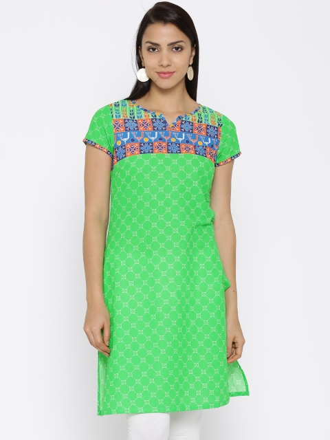 

Aurelia Green Printed Kurta