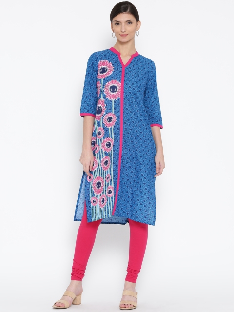 

Aurelia Blue Floral Print Kurta