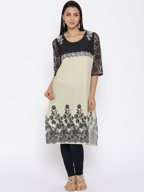 

Aurelia Black & Beige Printed Kurta