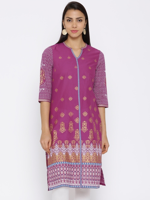 

Aurelia Magenta Printed Kurta
