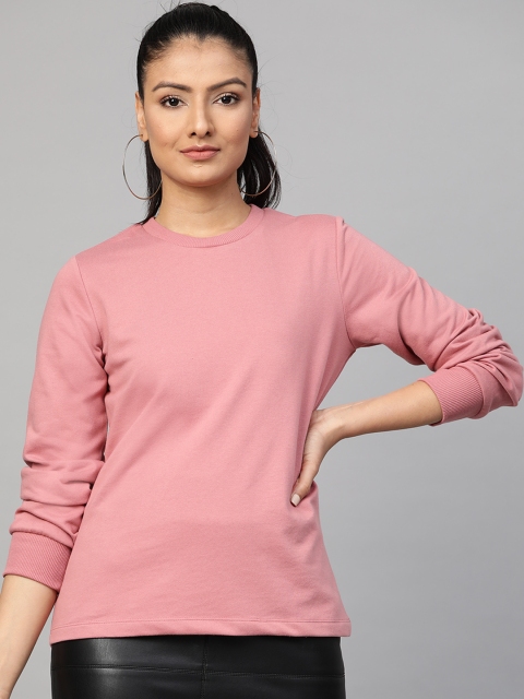 

Femella Women Pink Solid Sweatshirt