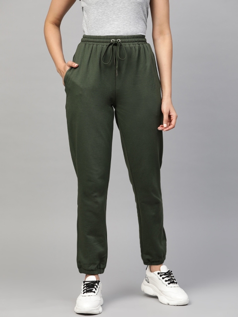 

Femella Women Olive Green Solid Joggers