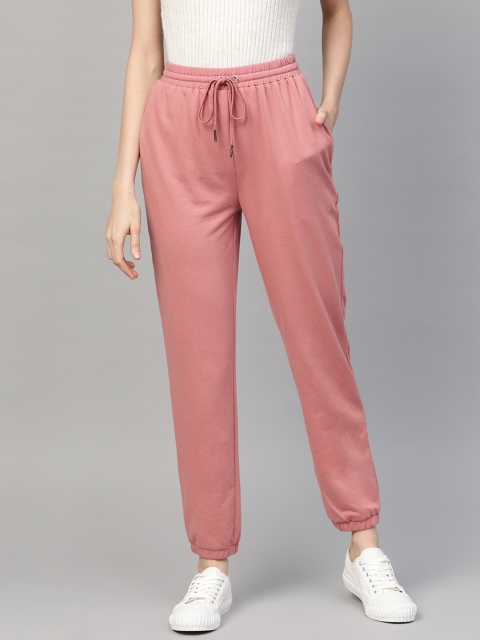 

Femella Women Dusty Pink Solid Cropped Joggers