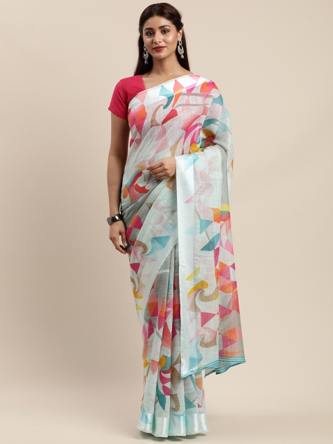 

Mirchi Fashion Multicoloured Printed Polycotton Saree, Multi