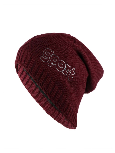 

Bunnywave Unisex Red Self Design Beanie