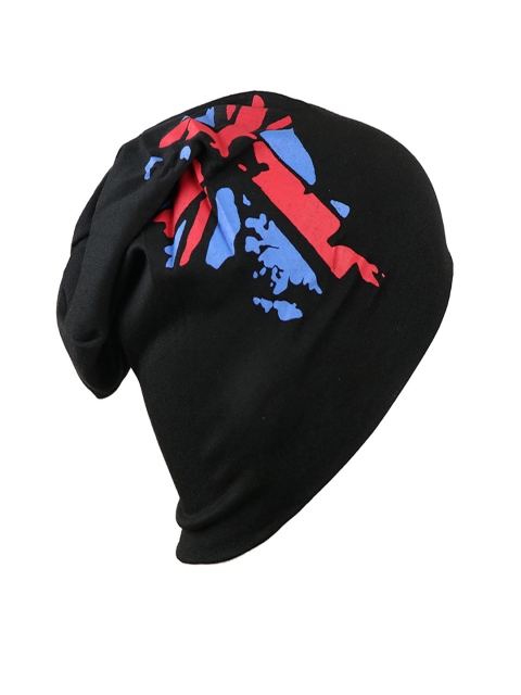 

Bunnywave Unisex Black Printed Beanie