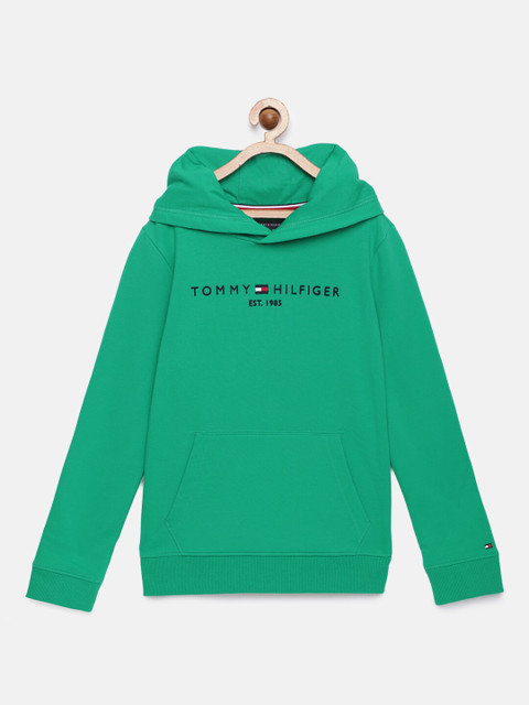 

Tommy Hilfiger Boys Sea Green Printed Organic Cotton Sustainable Hooded Sweatshirt