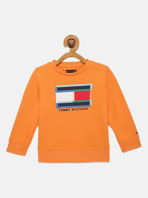 

Tommy Hilfiger Boys Orange Self Design Sweatshirt