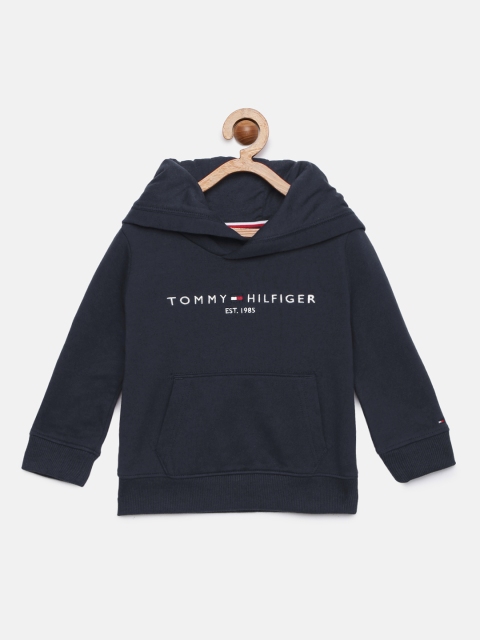 

Tommy Hilfiger Boys Navy Blue Printed Hooded Sweatshirt