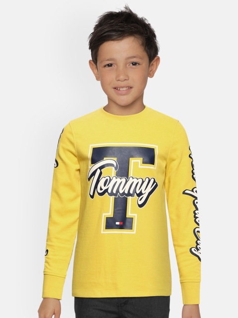 

Tommy Hilfiger Boys Yellow & White Printed Organic Cotton Sustainable T-shirt