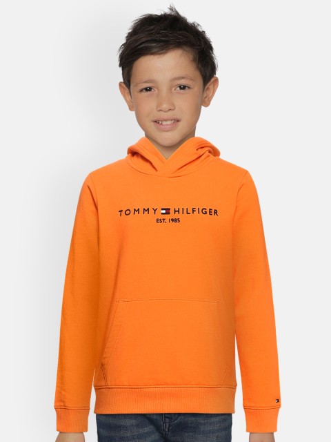 

Tommy Hilfiger Boys Orange Printed Hooded Sweatshirt