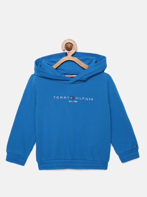 

Tommy Hilfiger Girls Blue Solid Hooded Sweatshirt