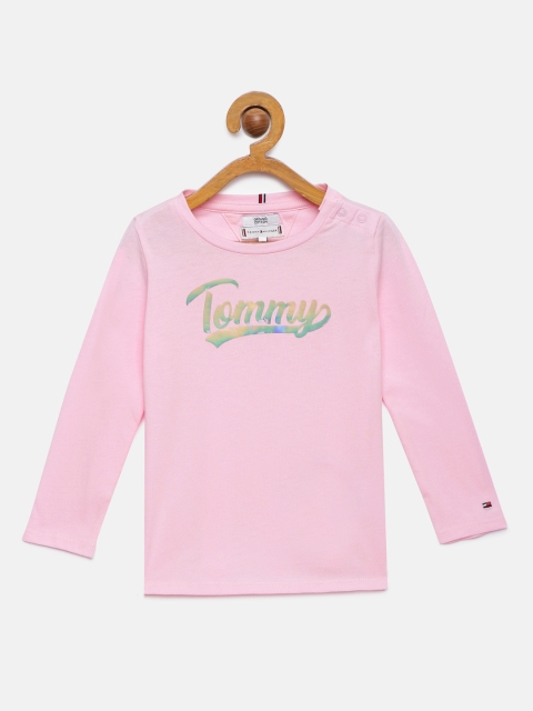 

Tommy Hilfiger Girls Pink Solid Round Neck T-shirt