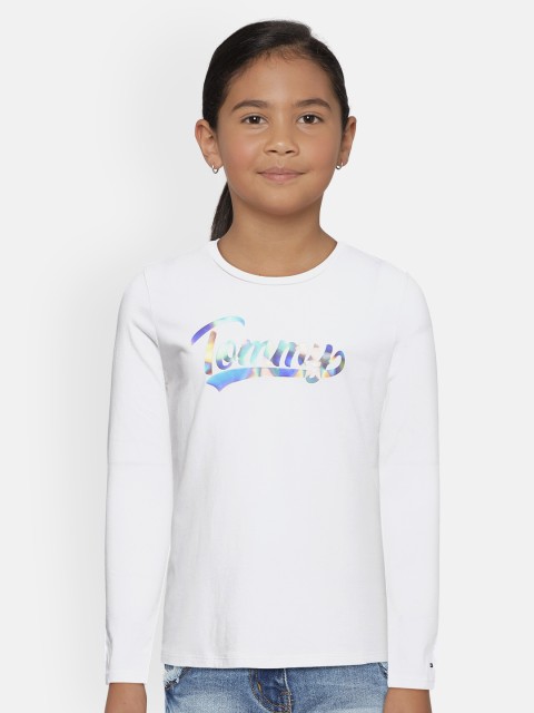 

Tommy Hilfiger Girls White Printed Organic Cotton Sustainable T-shirt
