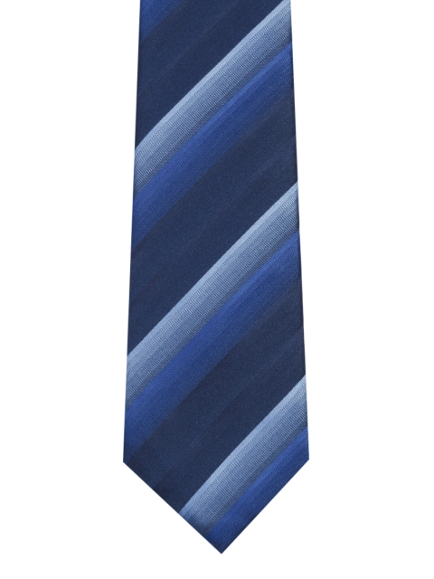 

Park Avenue Blue & Navy Blue Striped Broad Tie