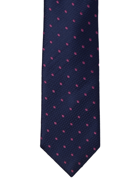 

Park Avenue Navy Blue & Pink Woven Design Broad Tie