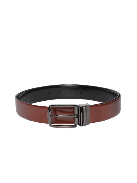 

Park Avenue Men Tan Brown & Black Textured Reversible Leather Belt