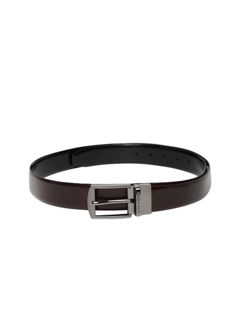 

Park Avenue Men Brown & Black Solid Leather Reversible Belt