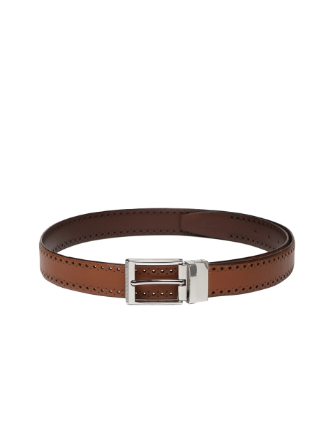 

Park Avenue Men Tan Brown & Brown Textured Reversible Leather Belt