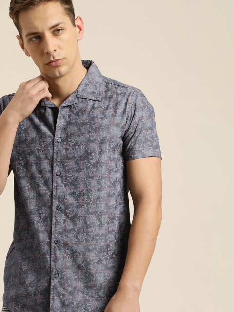 

Moda Rapido Men Navy Blue Slim Fit Printed Casual Shirt
