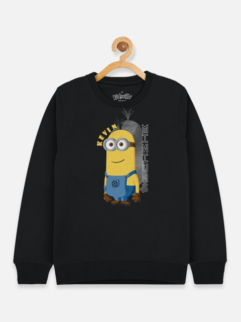 

Kids Ville Boys Black Minions Printed Sweatshirt