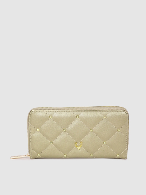 

Allen Solly Women Gold-Toned Embellished Zip Around Wallet